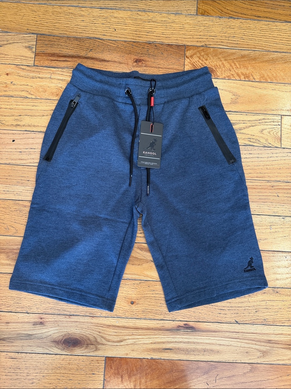 Kangol Men's Dark Blue Athletic Zip-Pocket Shorts